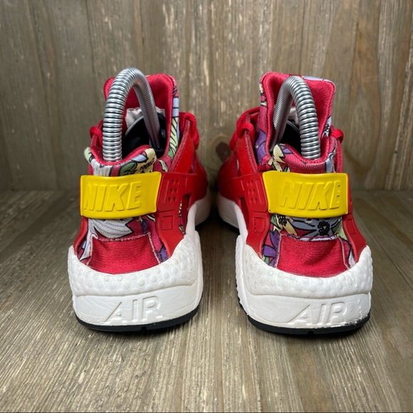 Nike Air Huarache Run Print Red Aloha Womens Size 7. - Picture 6 of 12